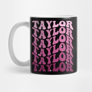 TAYLOR First Name Girl Retro Groovy Birthday Mug